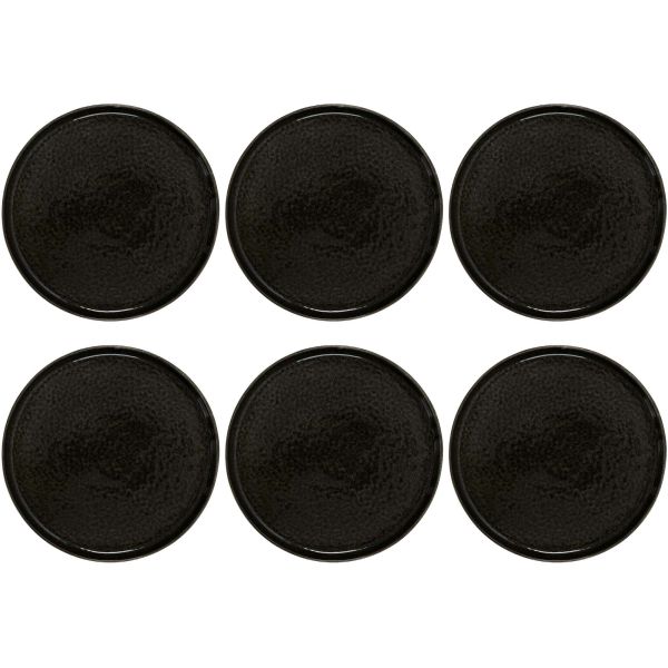 Assiette en grès noir Tokyo (Lot de 6)