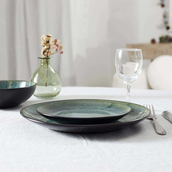 Assiette en grès vert Elia (Lot de 6) - 5