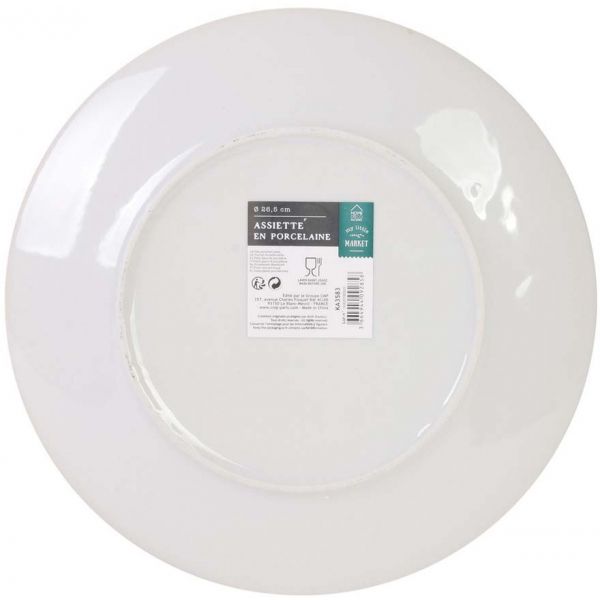 Assiette plate en porcelaine My Little Market 26.5 cm (Lot de 2) - 6