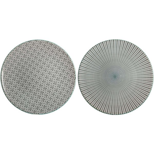 Assiette plate en porcelaine My Little Market 26.5 cm (Lot de 2)