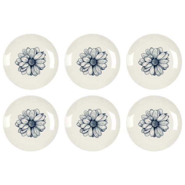 Assiette en porcelaine Cottage 20 cm (Lot de 6)