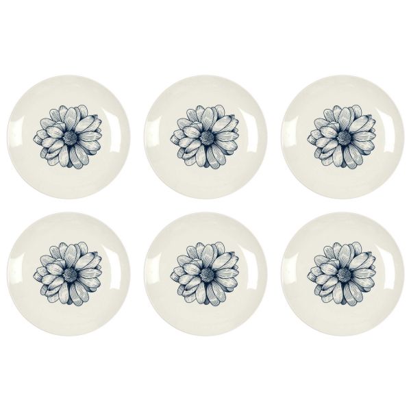 Assiette en porcelaine Cottage 20 cm (Lot de 6)