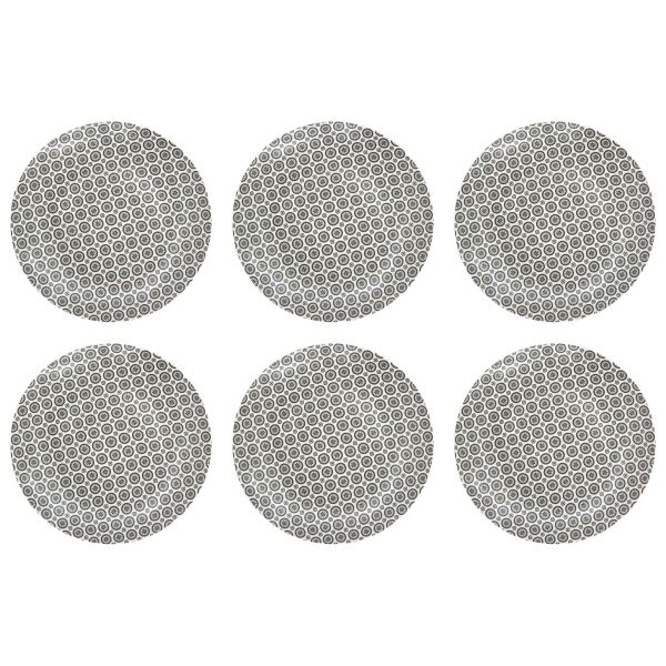Assiette en porcelaine imprimée Cottage 25 cm (Lot de 6)