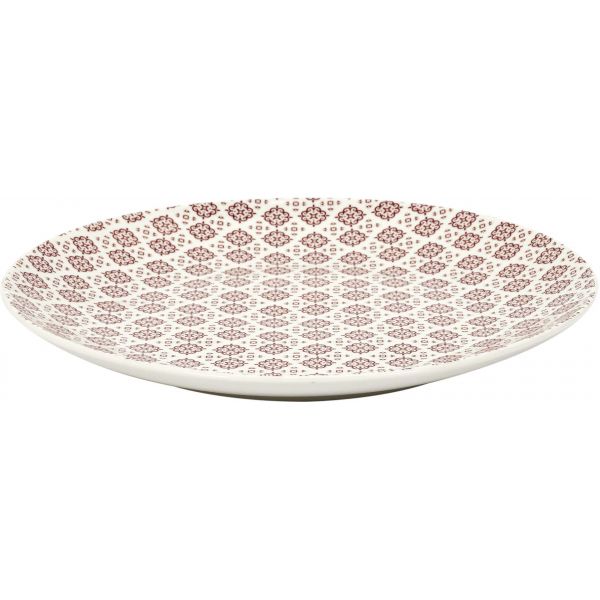 Assiette en porcelaine imprimée Cottage 25 cm (Lot de 6) - CMP-3326