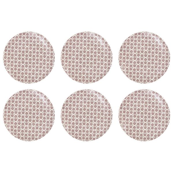 Assiette en porcelaine imprimée Cottage 25 cm (Lot de 6)