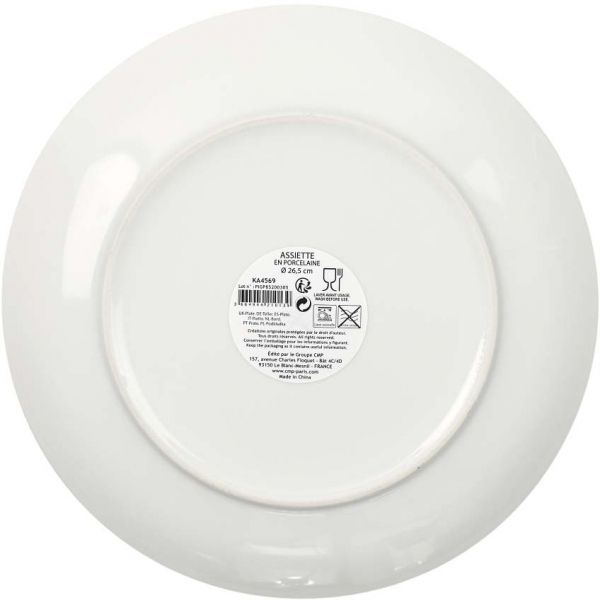 Assiette en porcelaine avec liseré doré (Lot de 6) - 10