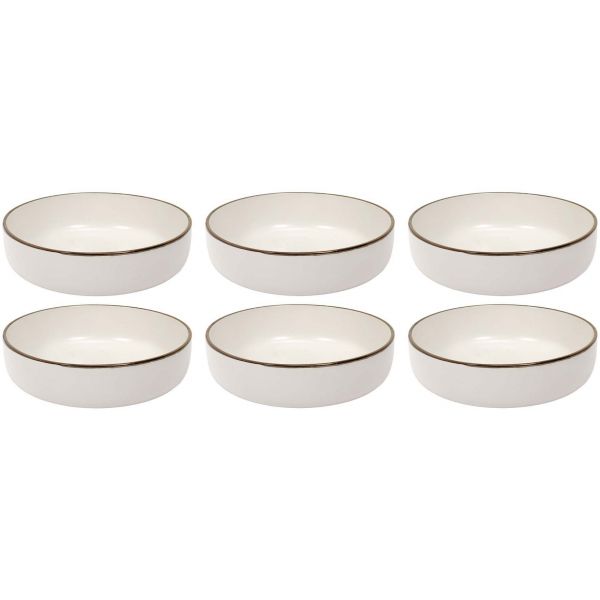 Assiettes blanches liseré doré Pur (Lot de 6)