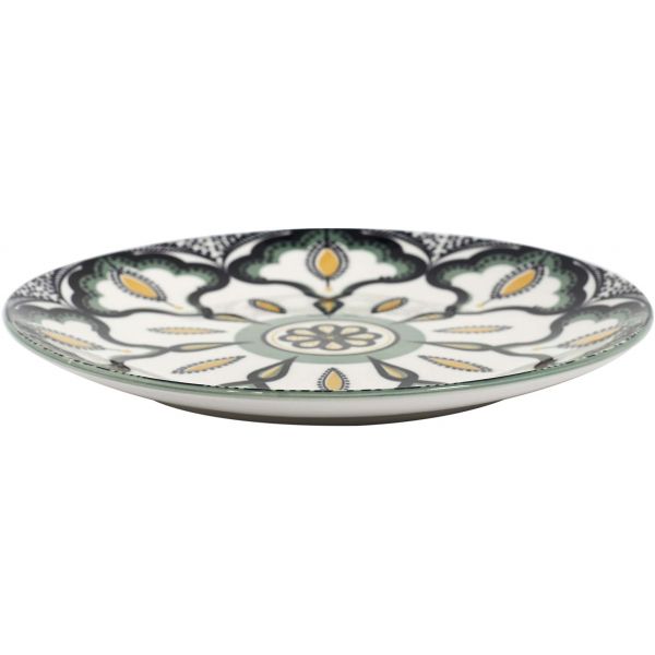 Assiettes en porcelaine décorée Mandala (Lot de 6) - CMP-3857