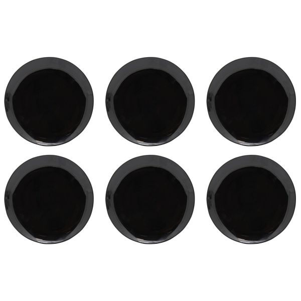 Assiettes en porcelaine noire (lot de 6)