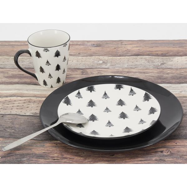 Assiettes en porcelaine noire (lot de 6) - AUBRY GASPARD