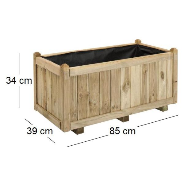 Bac à fleurs bois Vendôme - BUR-0264