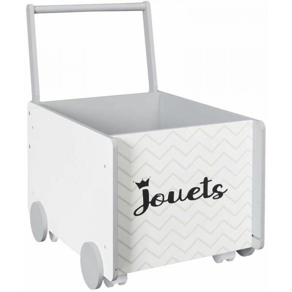 Bac de rangement chariot pour enfant (blanc - jouets)