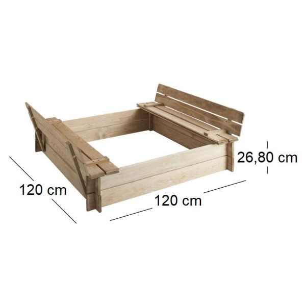 Bac à sable avec Bancs intégrés - BUR-0252