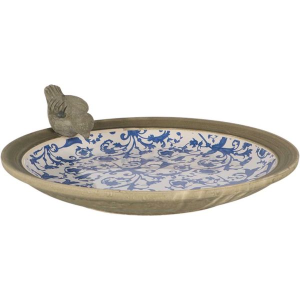 Bain d'oiseau en céramique patiné