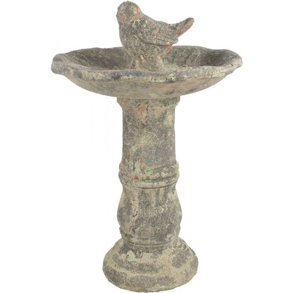 Bain à oiseaux piédestal en terre cuite