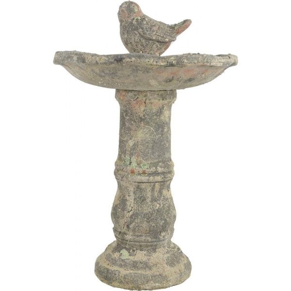 Bain à oiseaux piédestal en terre cuite - ESS-1054
