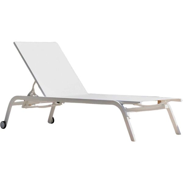 Bain de soleil en aluminium avec roulettes Marbella