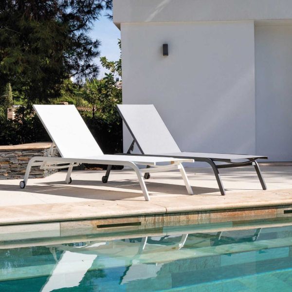 Bain de soleil en aluminium avec roulettes Marbella - 