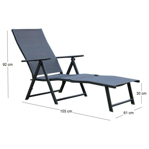 Bain de soleil pliable aluminium Tumbona Cama - 7