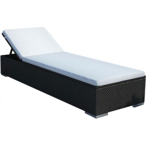 bain de soleil résine noire coussin blanc