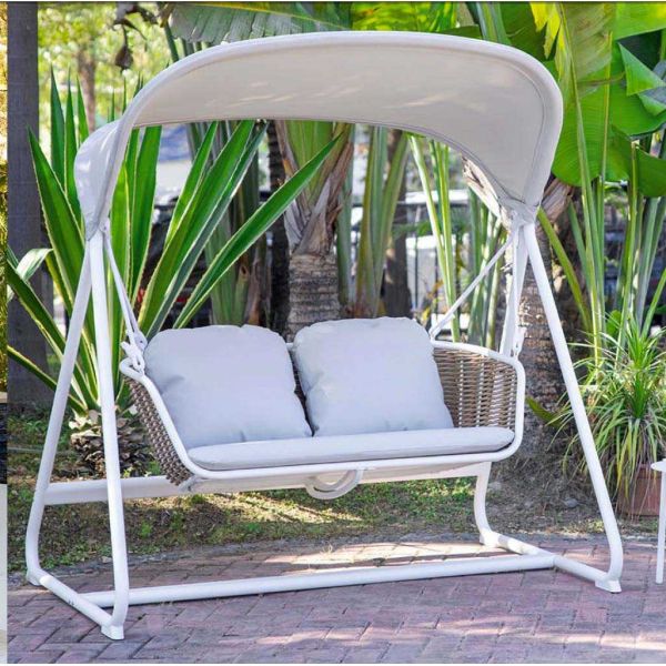 Balancelle de jardin en aluminium et résine tressée Coral - 