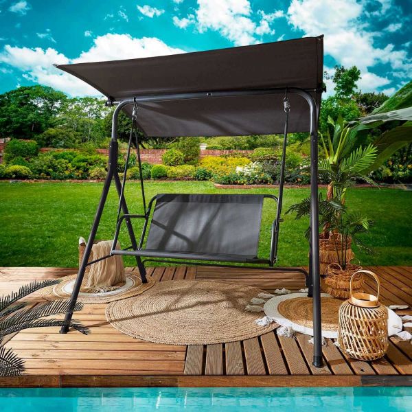 Balancelle en métal Samiel 140 x 110 x 153 cm - THE HOME DECO FACTORY