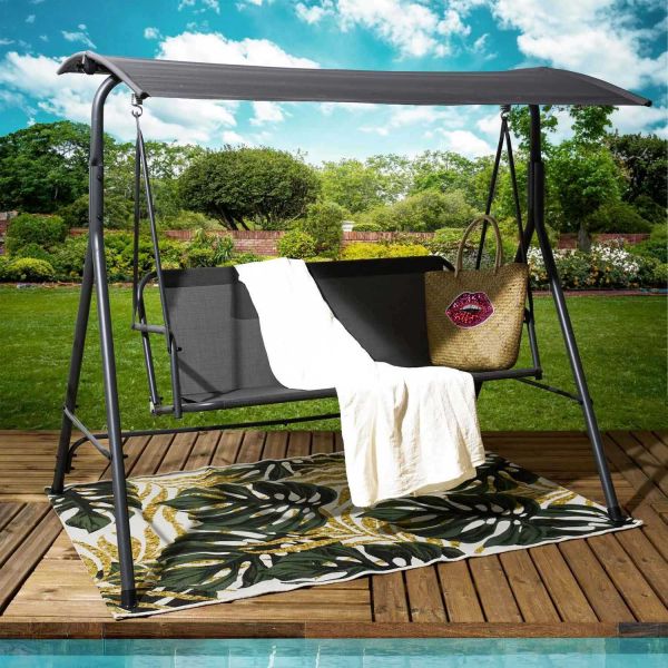 Balancelle en métal toile orientable Samiel 170 x 110 x 153 cm - 7