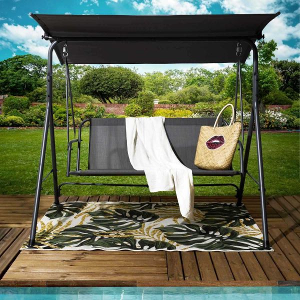 Balancelle en métal toile orientable Samiel 170 x 110 x 153 cm - THE HOME DECO FACTORY