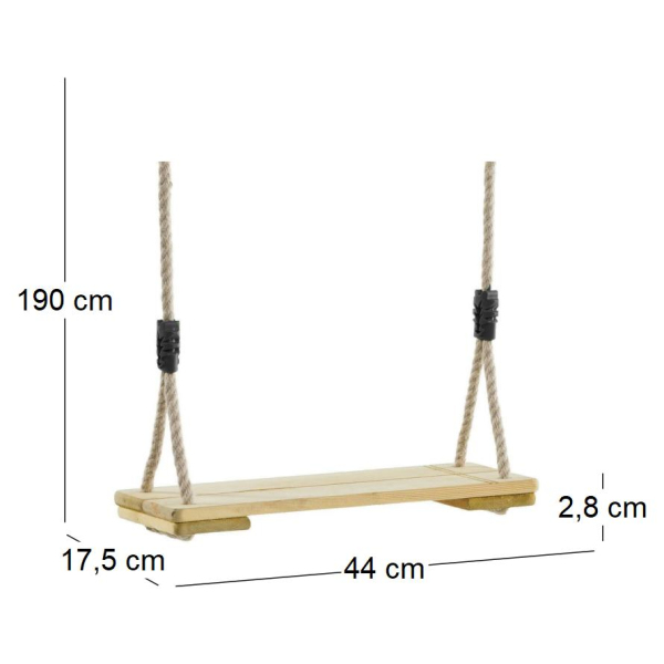 Balançoire bois avec cordes chanvre - KBT-0112