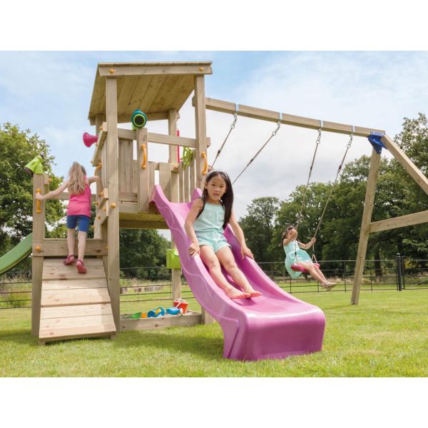 Balancoire Enfant Coloree Cordes En Chanvre Rose