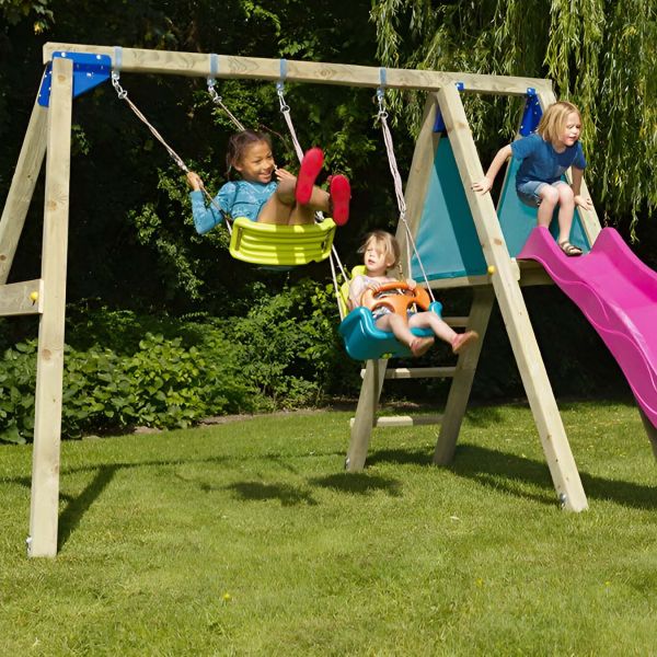 Balançoire enfant colorée cordes en chanvre - KBT