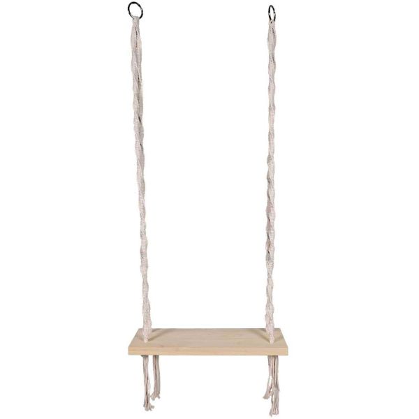 Balançoire en macramé et bois Natural