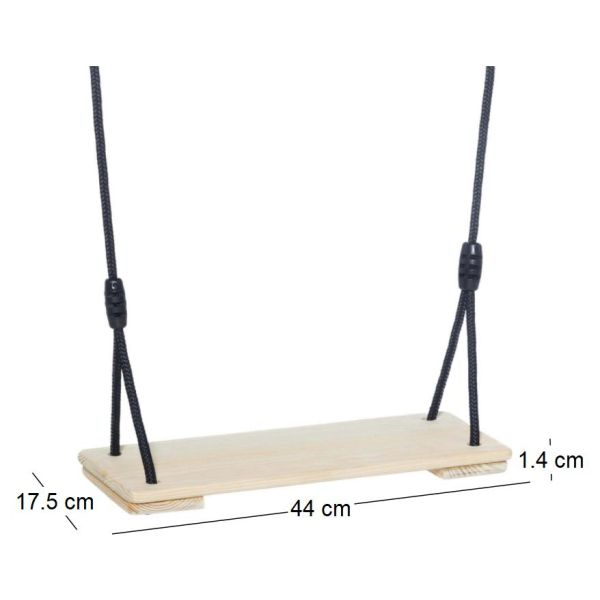 Balançoire siège en pin traité et corde douce - 6