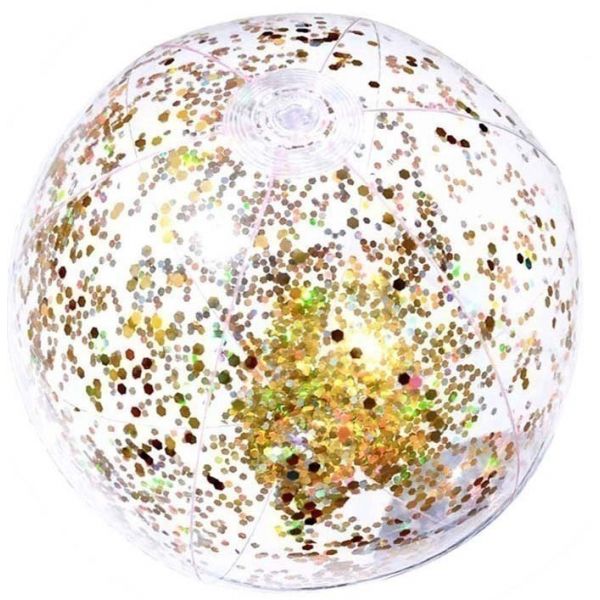 Ballon gonflable à paillettes dorées 35 cm