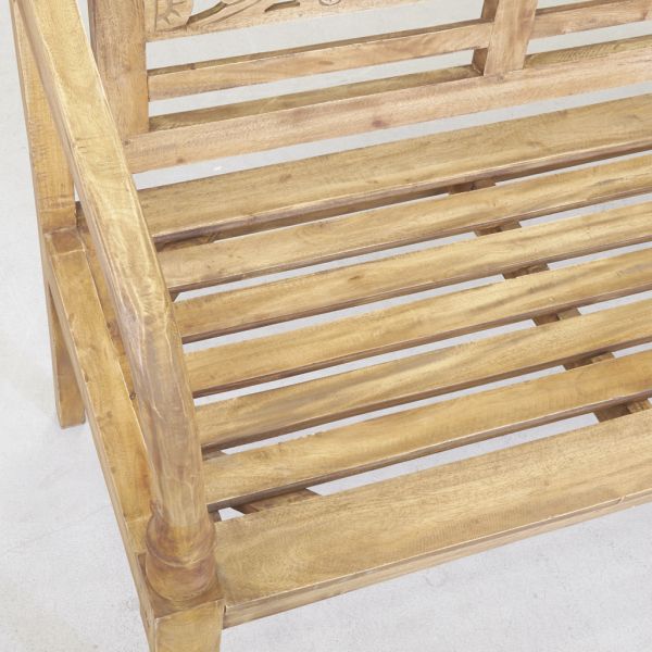 Banc 3 places en acajou naturel antique - 5