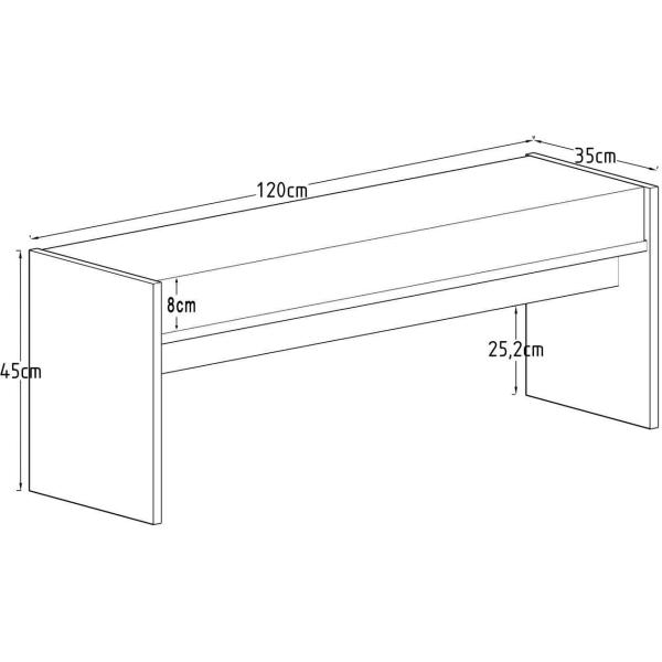 Banc en aggloméré avec coussin Pearl - ASI-2520