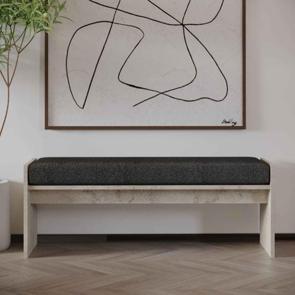Banc en aggloméré avec coussin Pearl - HANAH HOME