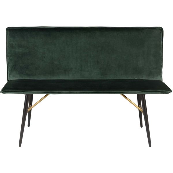 Banc art déco en velours vert Verona - PRO-1474
