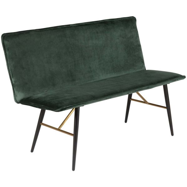 Banc art déco en velours vert Verona