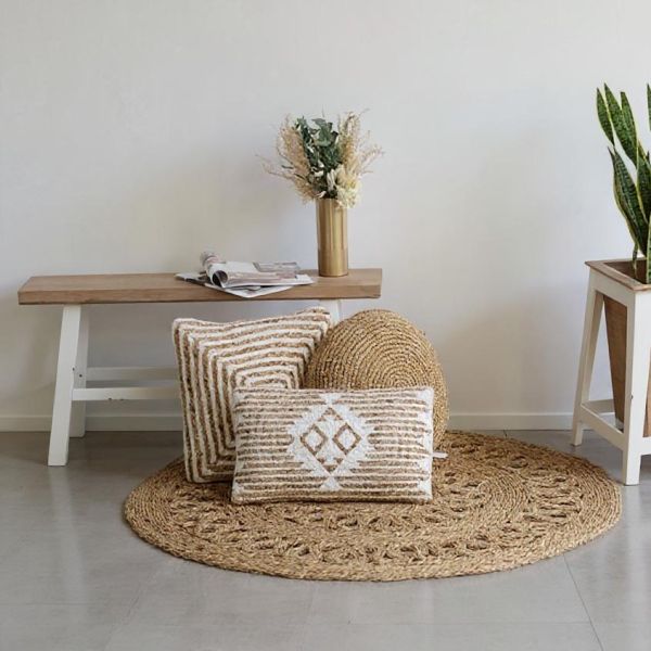 Banc blanc et bois naturel Baki - AUBRY GASPARD