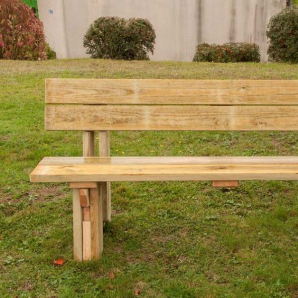 Banc en bois avec dossier - SAUVEGARDE58