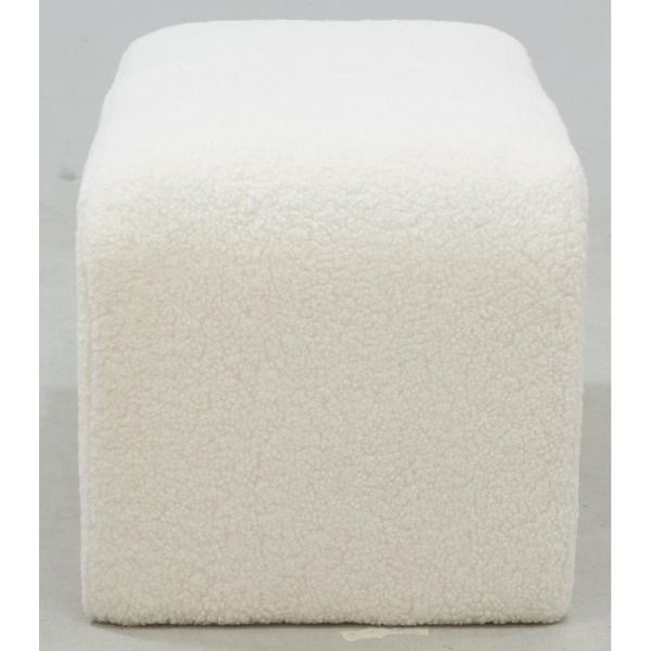 Banc blanc tissu bouclettes - AUB-6104