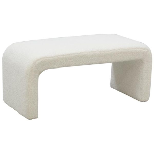 Banc blanc tissu bouclettes