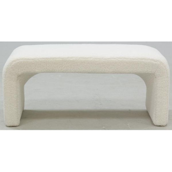 Banc blanc tissu bouclettes - AUBRY GASPARD