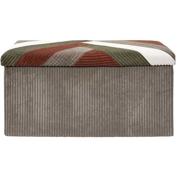 Banc coffre pliable patchwork côtelé Scott - 42,90