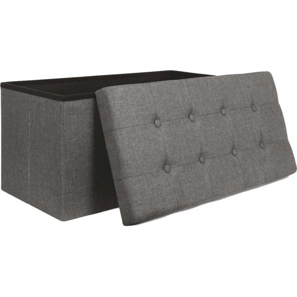 Banc coffre pliable en tissu couvercle capitonné Lisa