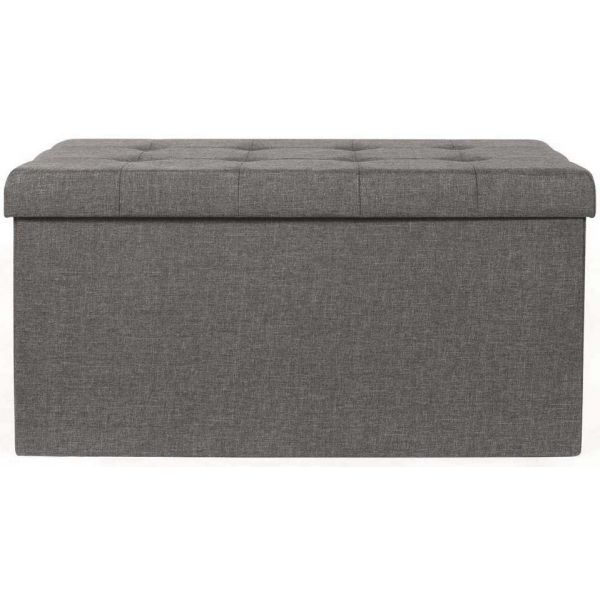 Banc coffre pliable en tissu couvercle capitonné Lisa - CMP-1102