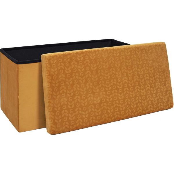 Banc coffre pliable en velours Rétro - 5
