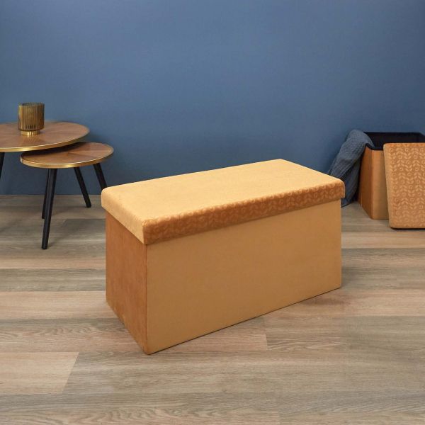 Banc coffre pliable en velours Rétro - 7