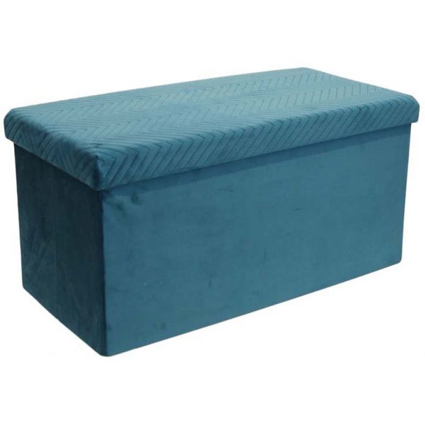 Banc coffre pliable en velours Zig zag